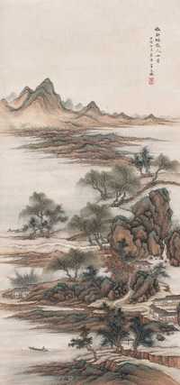 王二水 壬戌（1922年）作 春江独钓图 轴